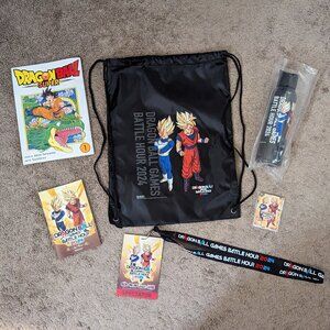 Dragon Ball Games Battle Hour 2024 Bag, Water Bottle, Lanyard, Cards, and Books